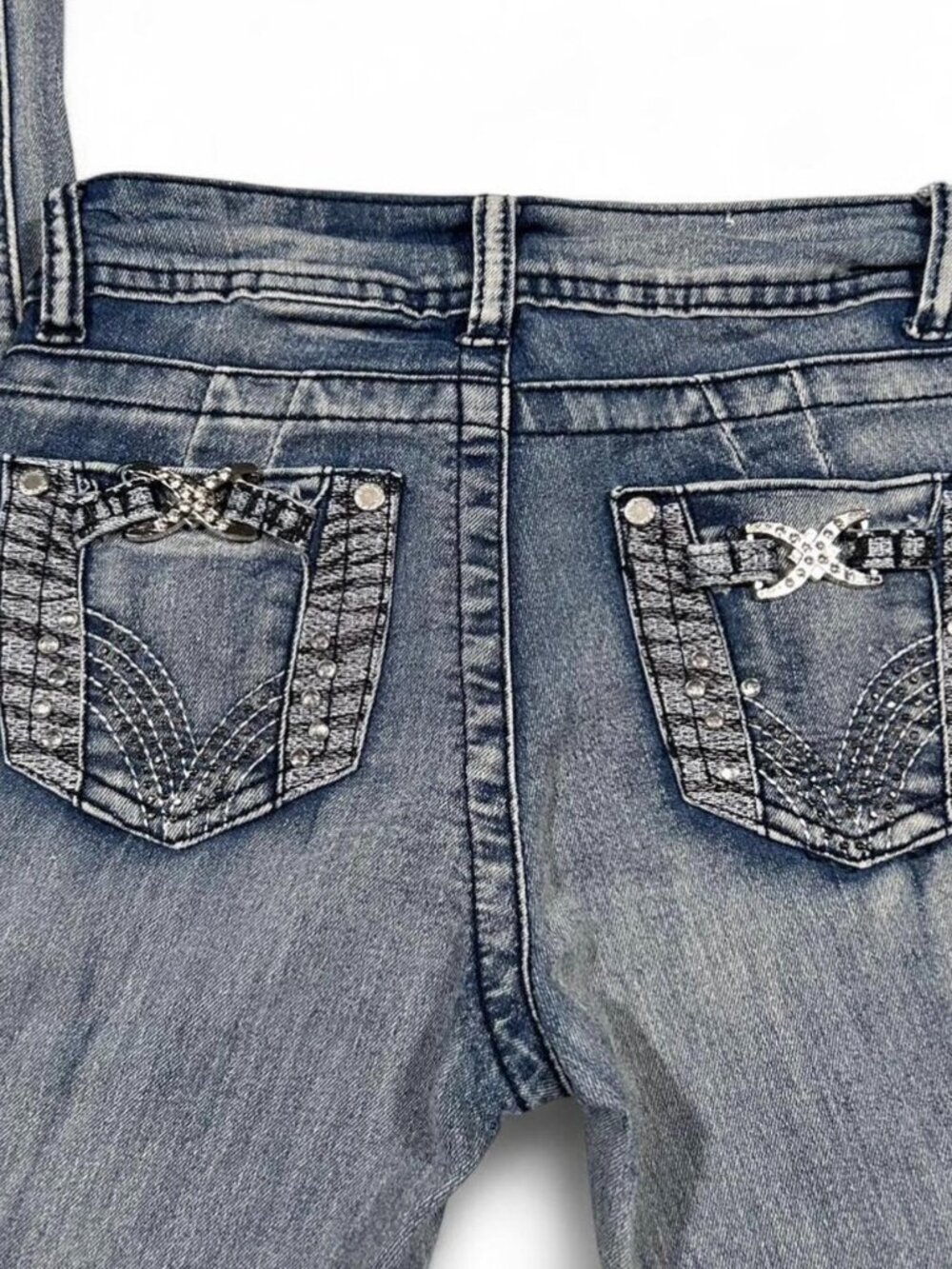 Sofia Jeans Rhinestone Skinny Sz 0 Med Wash Y2K